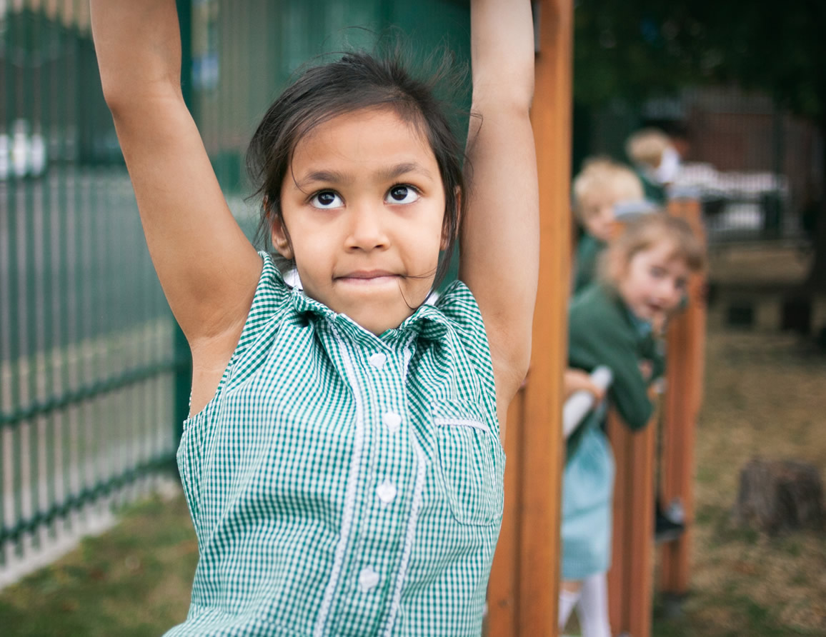Girl doing PE